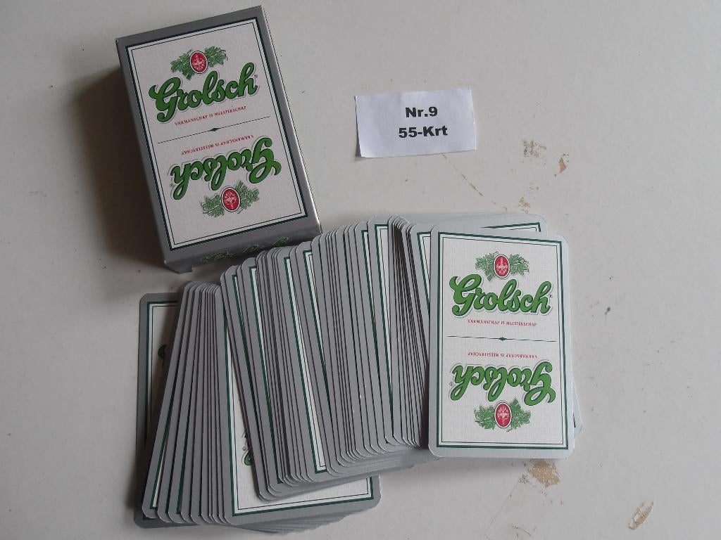 Grolsch speelkaarten (nr.9) 55-krt., Ophalen of Verzenden, Nieuw, Overige typen, Grolsch