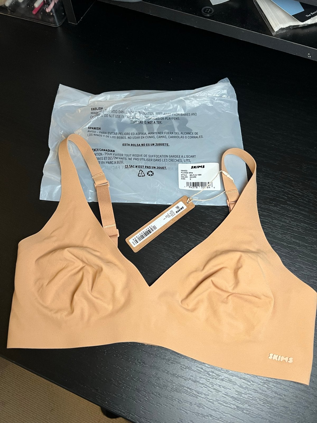 Skims Naked Plunge Bralette maat S Ochre, Ophalen of Verzenden, Beige, BH