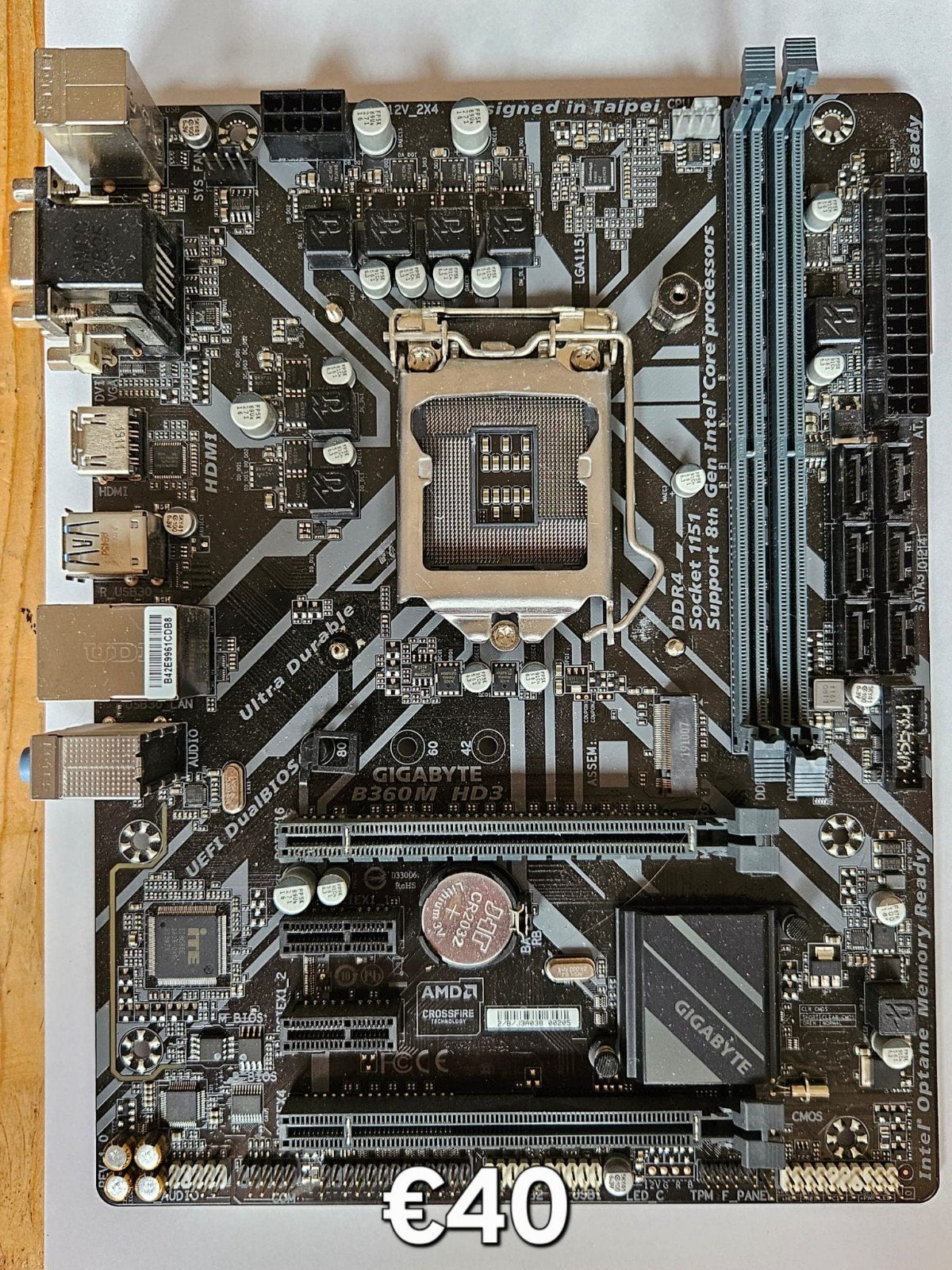 Gigabyte B360M HD3 Moederbord - Intel LGA1151 DDR4, Computers en Software, Moederborden, Gebruikt, LGA1151, DDR4, Ophalen of Verzenden
