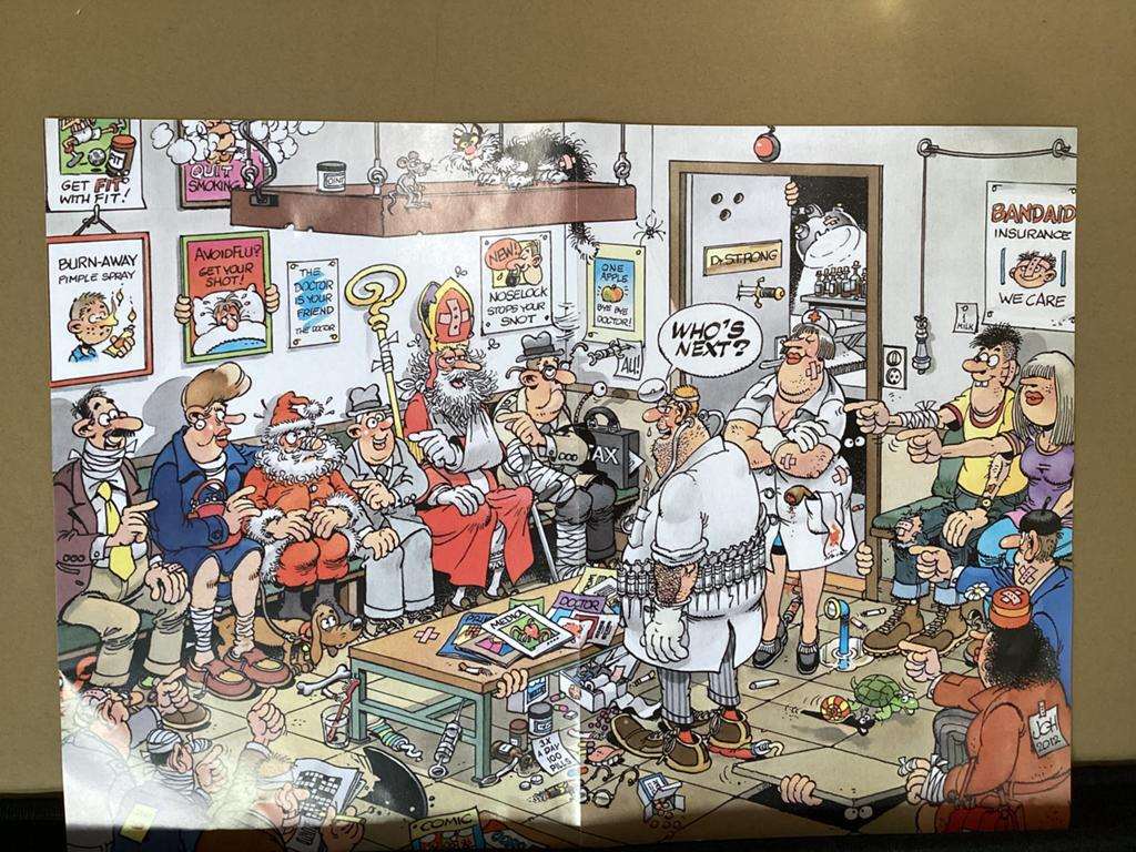 Jan van haasteren puzzel. Wie is de volgende., Ophalen, 500 t/m 1500 stukjes, Zo goed als nieuw
