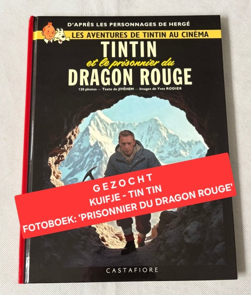 GEZOCHT: KUIFJE FOTOBOEK 2025 'prisonnier dragon rouge' A.I., Ophalen of Verzenden, Kuifje, Zo goed als nieuw, Boek of Spel