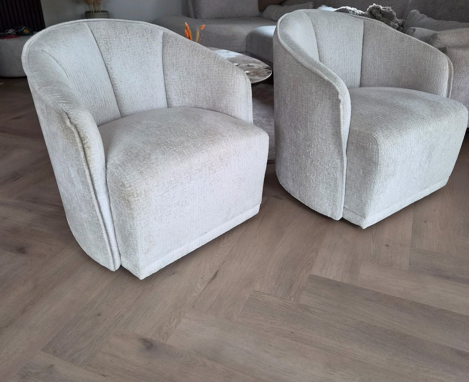 Richmond Maryse fauteuil stof Fusion cream - 2 stuks, Huis en Inrichting, Ophalen, 75 tot 100 cm, Zo goed als nieuw, 75 tot 100 cm