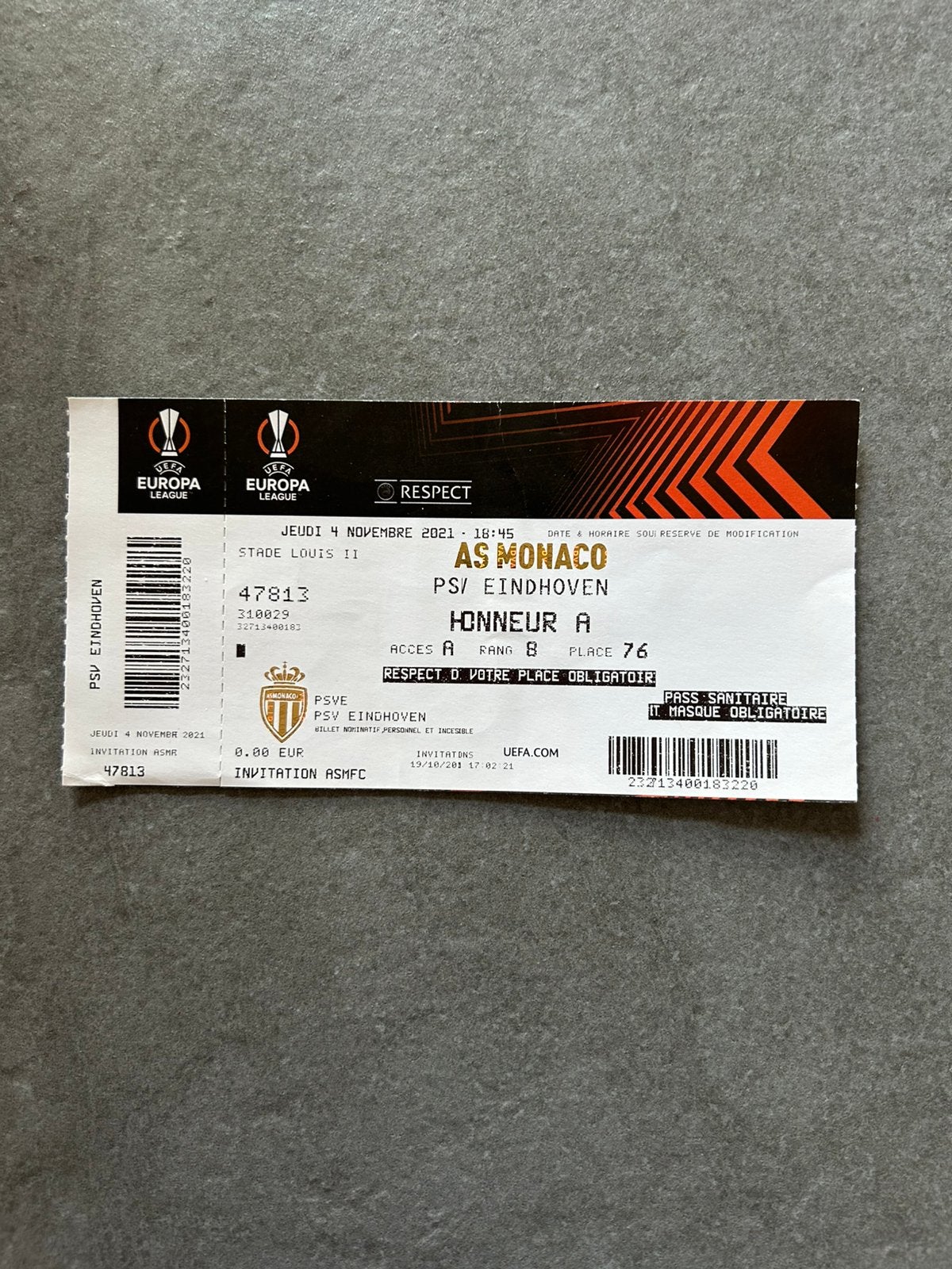 AS Monaco - OSV ticket, Verzamelen, Ophalen of Verzenden, Gebruikt, Buitenlandse clubs, Overige typen