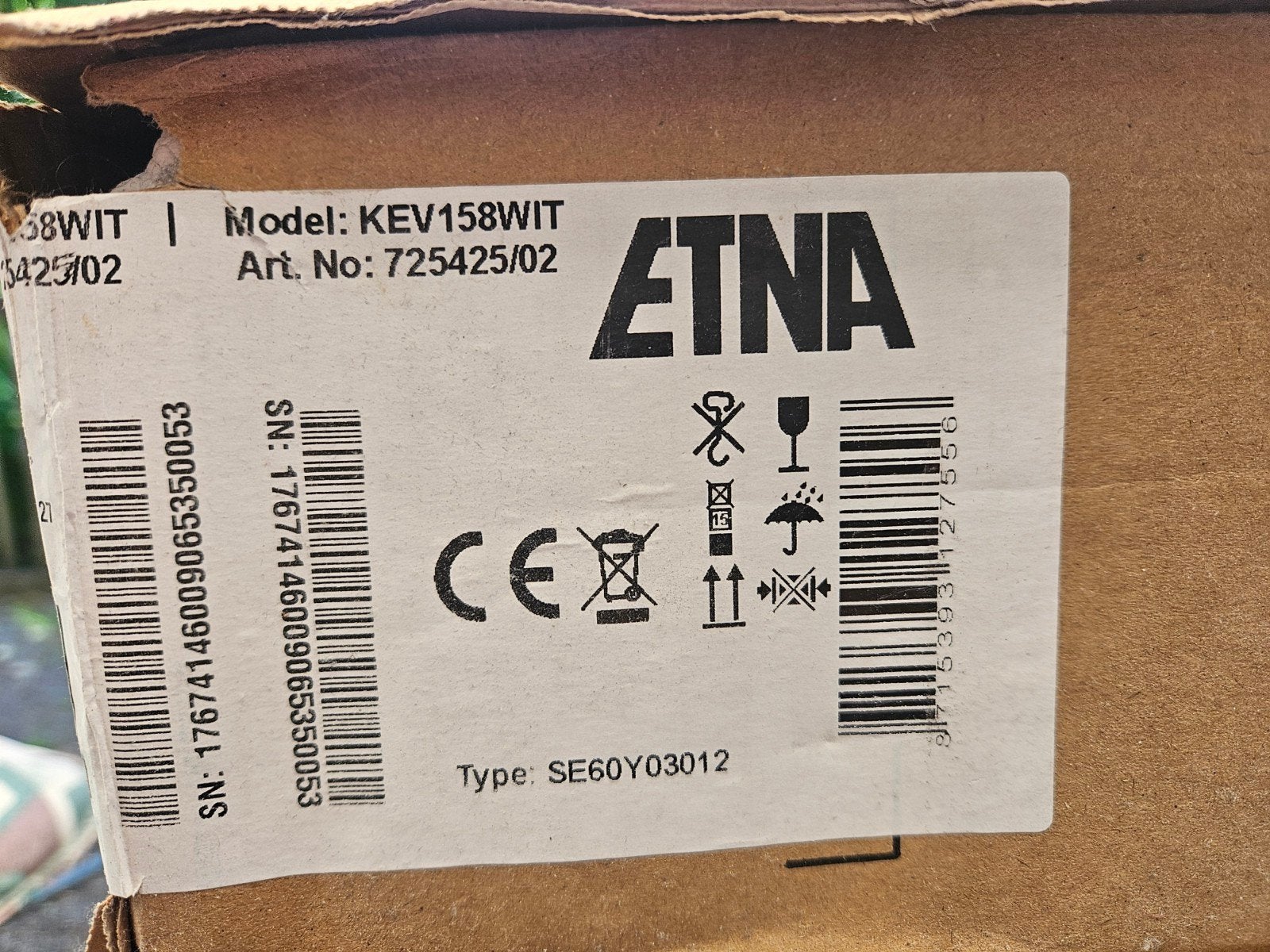 ETNA elektrische kookplaat 4 pits (wit), Ophalen, Vrijstaand, Elektrisch, 4 kookzones