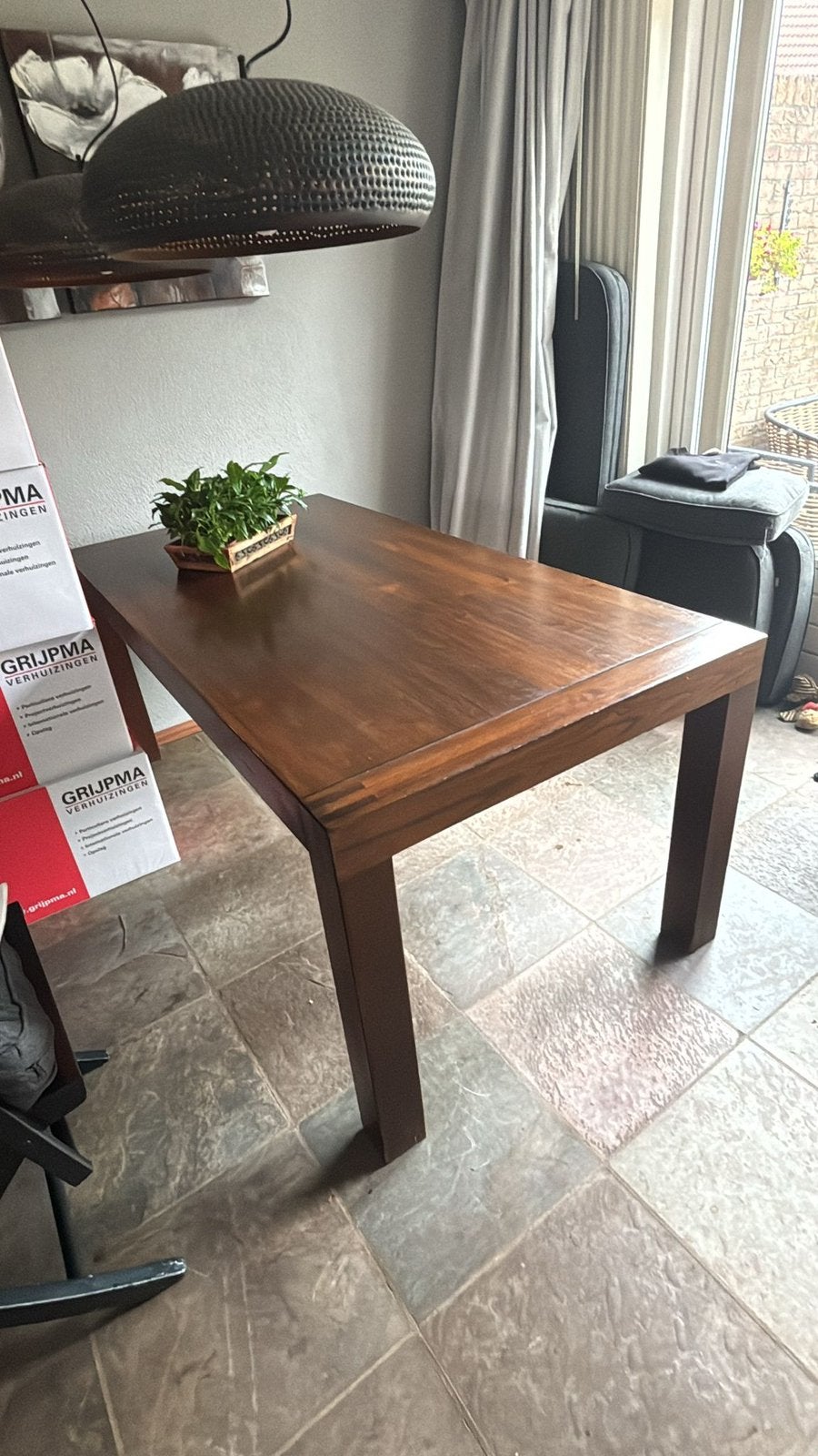 Gratis af te halen eettafel, Huis en Inrichting, Ophalen, 50 tot 100 cm, Zo goed als nieuw, 150 tot 200 cm