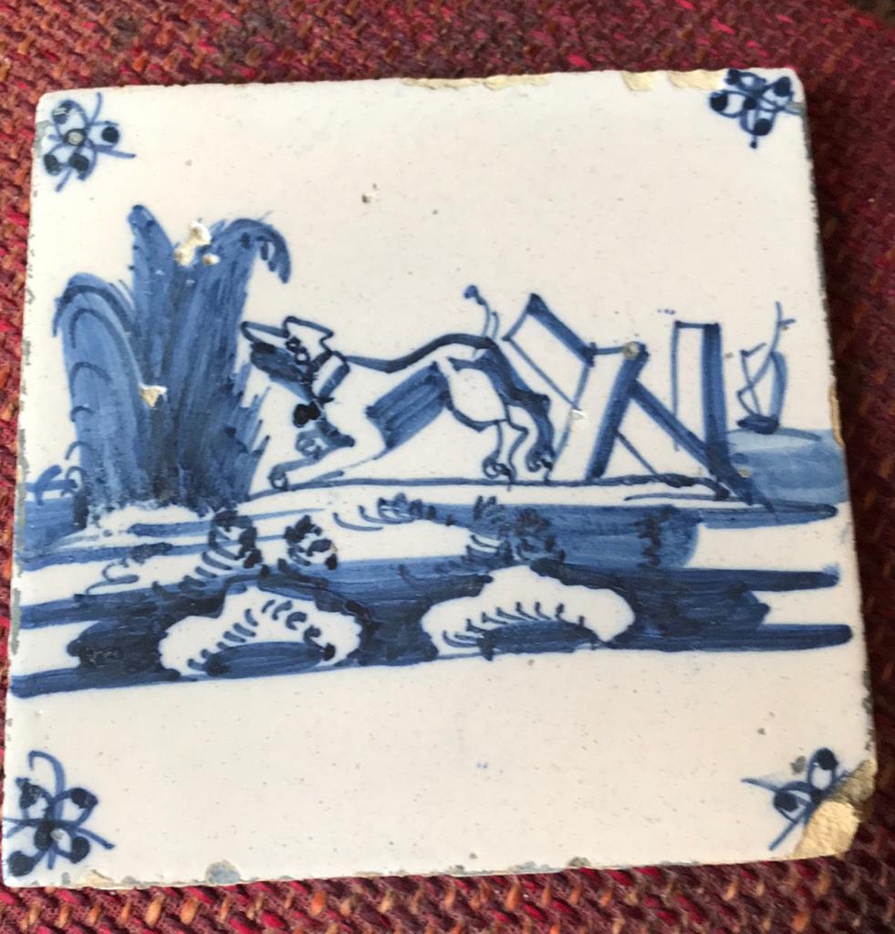 Bodemvondst…17e/18e eeuws Tegeltje, Ophalen of Verzenden