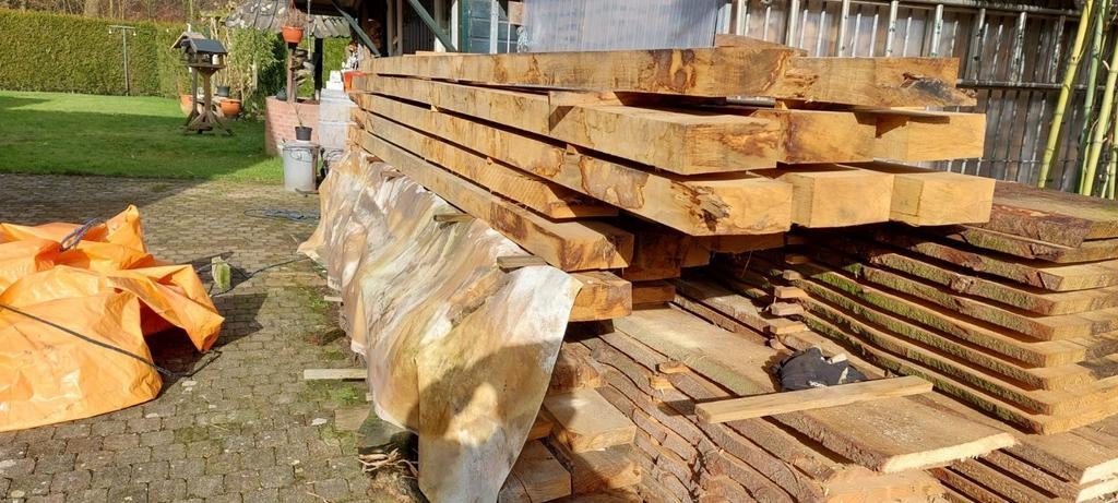 Diverse Houten Balken en Planken, Ophalen, Eiken, Nieuw, 50 mm of meer