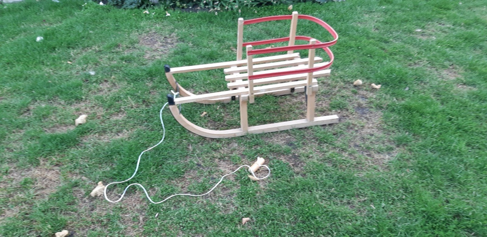 mooie houten slee, Ophalen of Verzenden, Rugleuning, Gebruikt, Hout