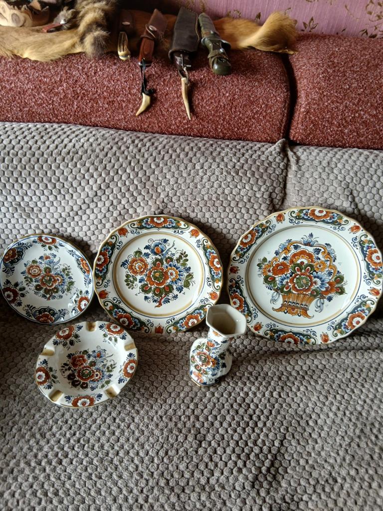 Flora Keramiek Delfts Aardewerk Set - Handwerk Holland, Ophalen of Verzenden, Gebruikt