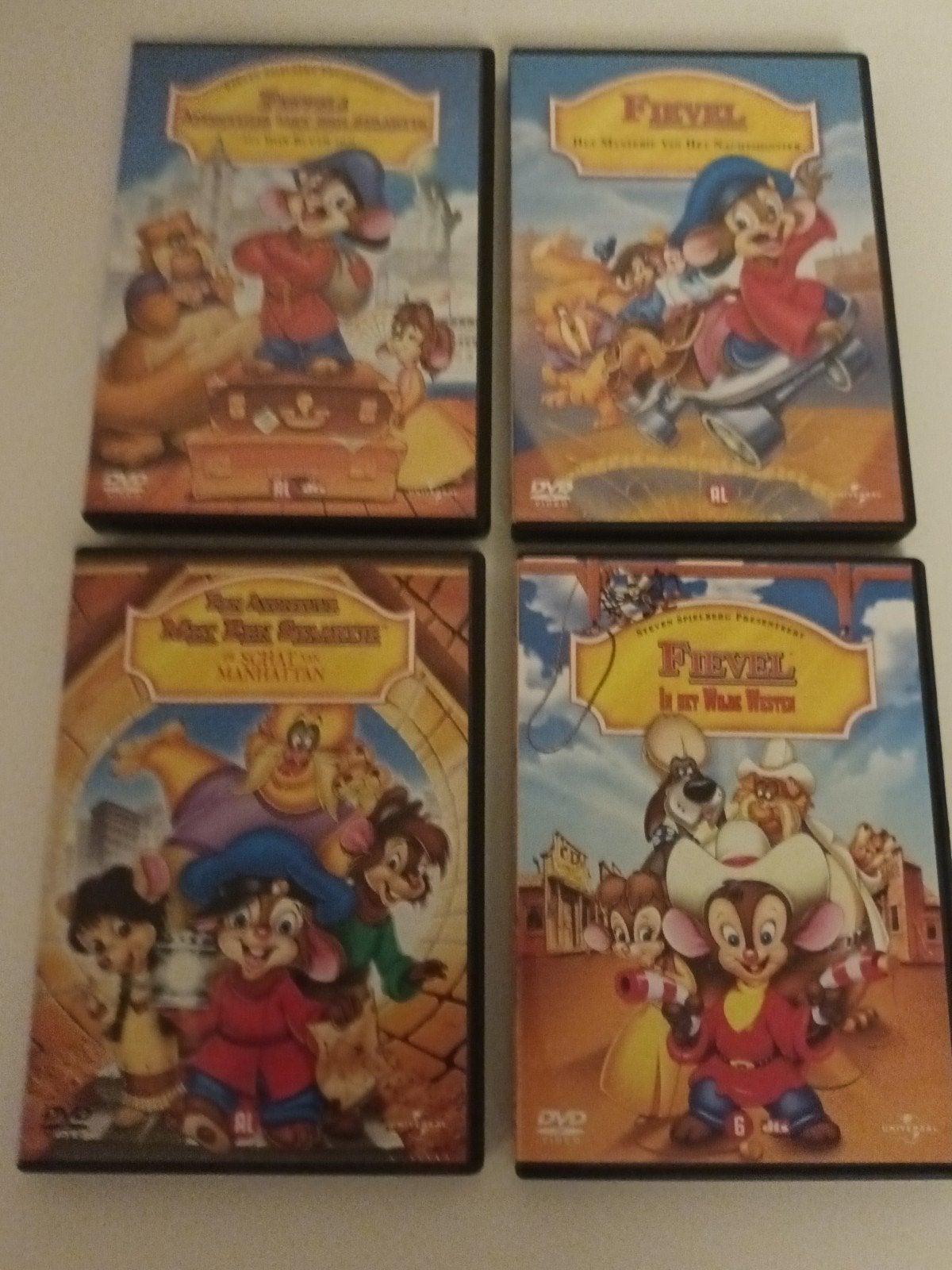 Dvd complete reeks Fievel an american tail, Alle leeftijden, Ophalen of Verzenden, Zo goed als nieuw, Amerikaans