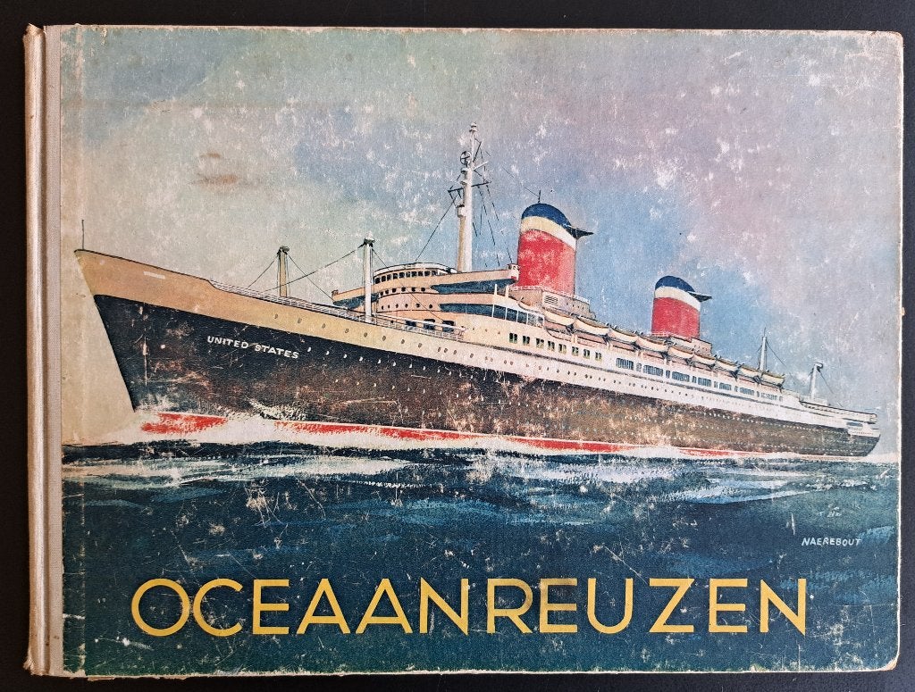 Oceaanreuzen met Hooimeijer plakplaatjes compleet - 1953, Ophalen of Verzenden, Gebruikt, Motorboot, Boek of Tijdschrift