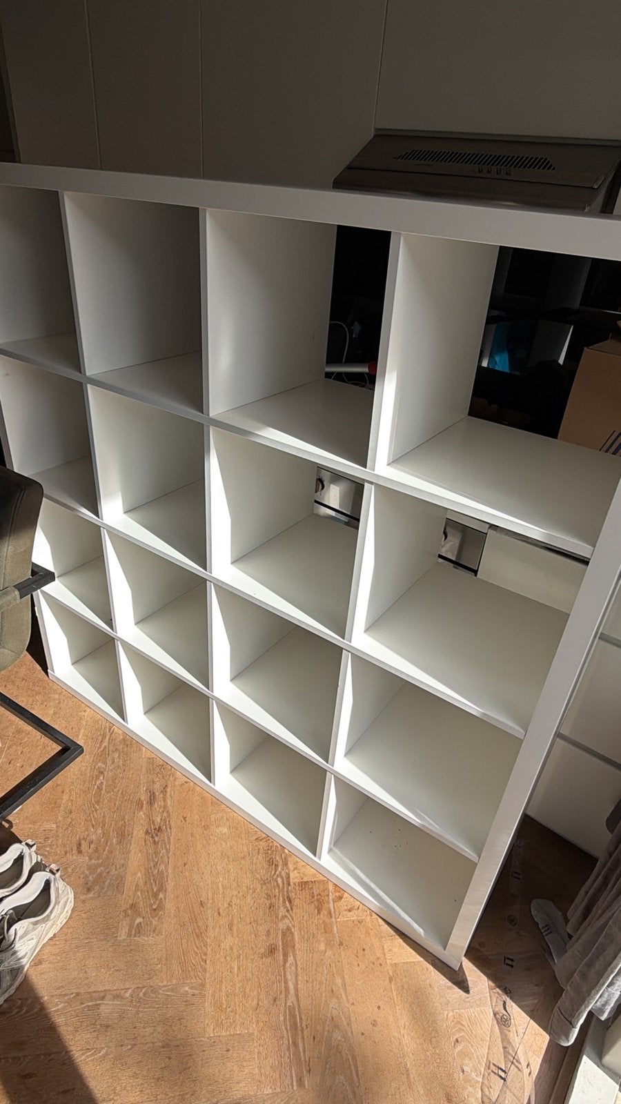 IKEA KALLAX 4x4 vakkenkast wit – 16 vakken – gedemonteerd, Ophalen, Zo goed als nieuw, 25 tot 50 cm, 100 tot 150 cm