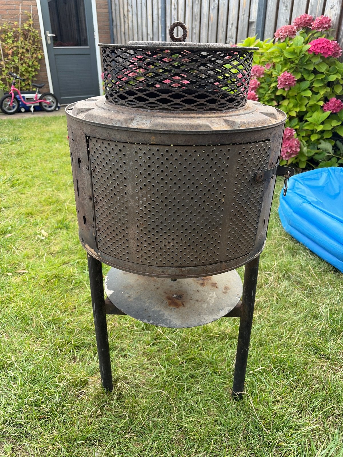 Unieke vuurton/vuurkorf van wasmachinetrommel, Tuin en Terras, Ophalen, Gebruikt, Vuurton