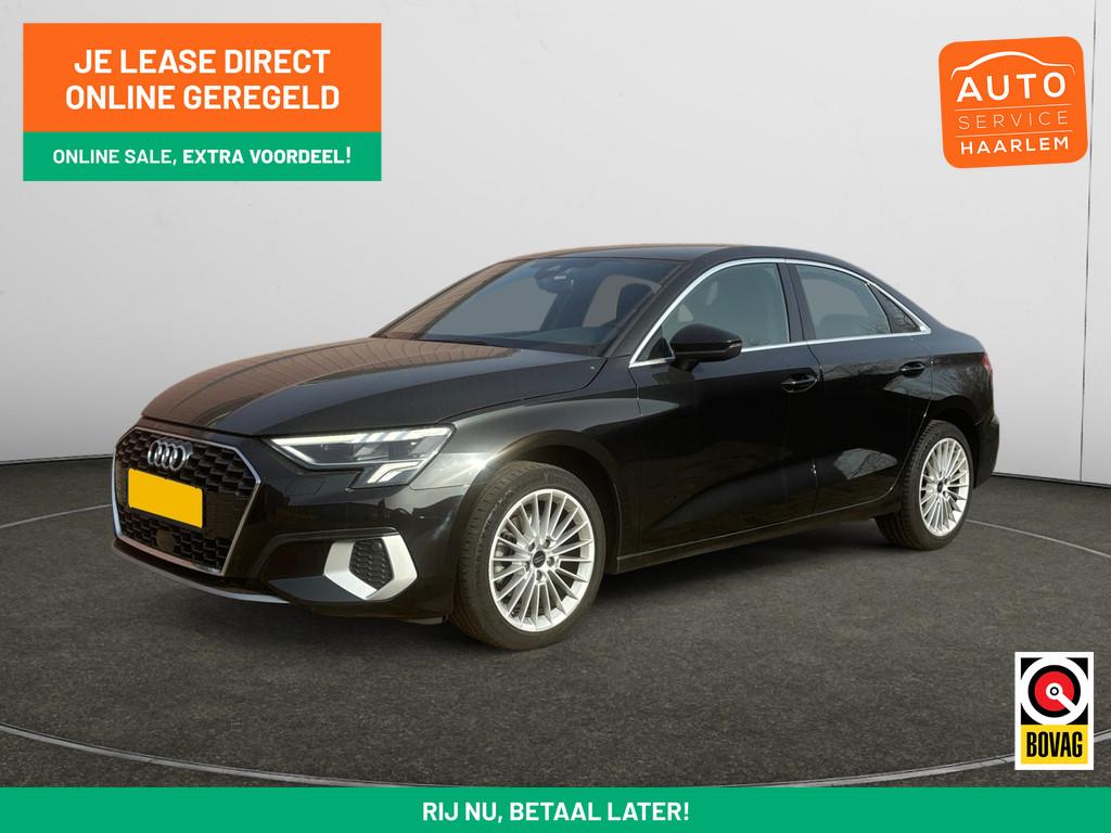 Audi A3 Limousine 30 TFSI Advanced edition Aut- Carplay, And, Stof, Gebruikt, Met garantie (alle), Zwart
