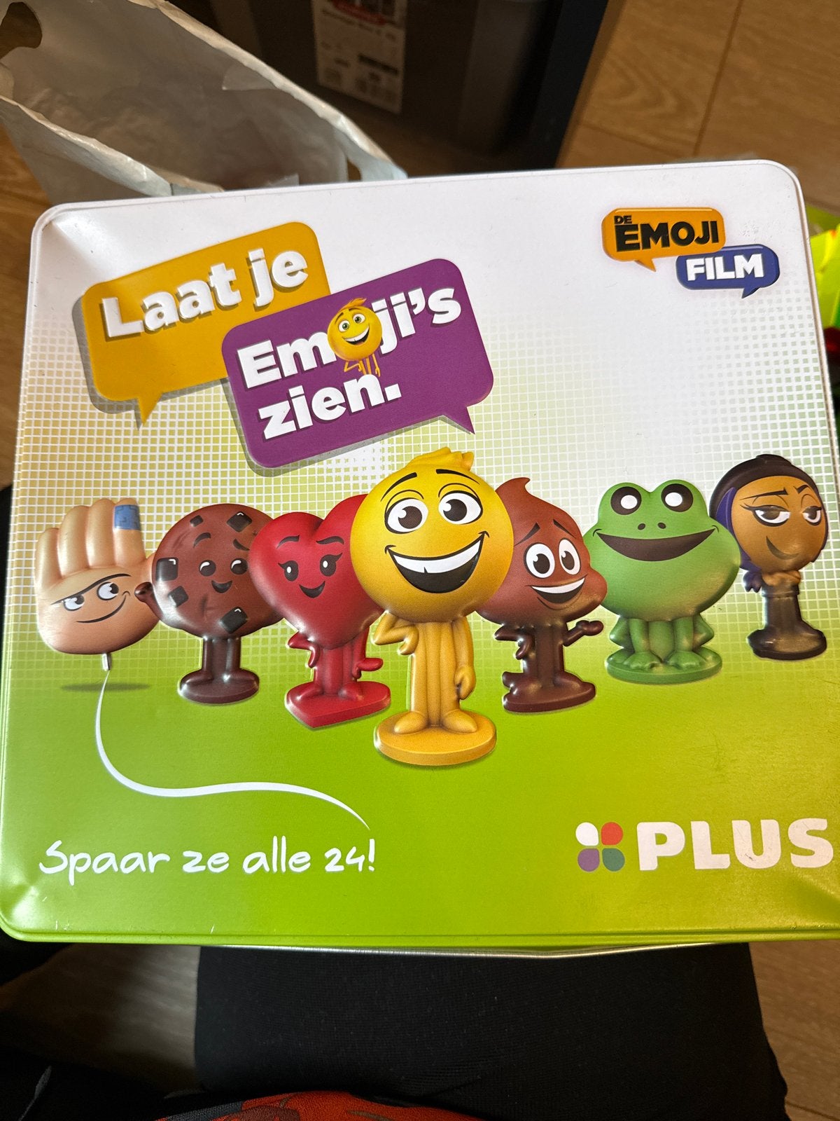 Plus Emoji Film spaaractie complete set in blik, Ophalen of Verzenden, Zo goed als nieuw
