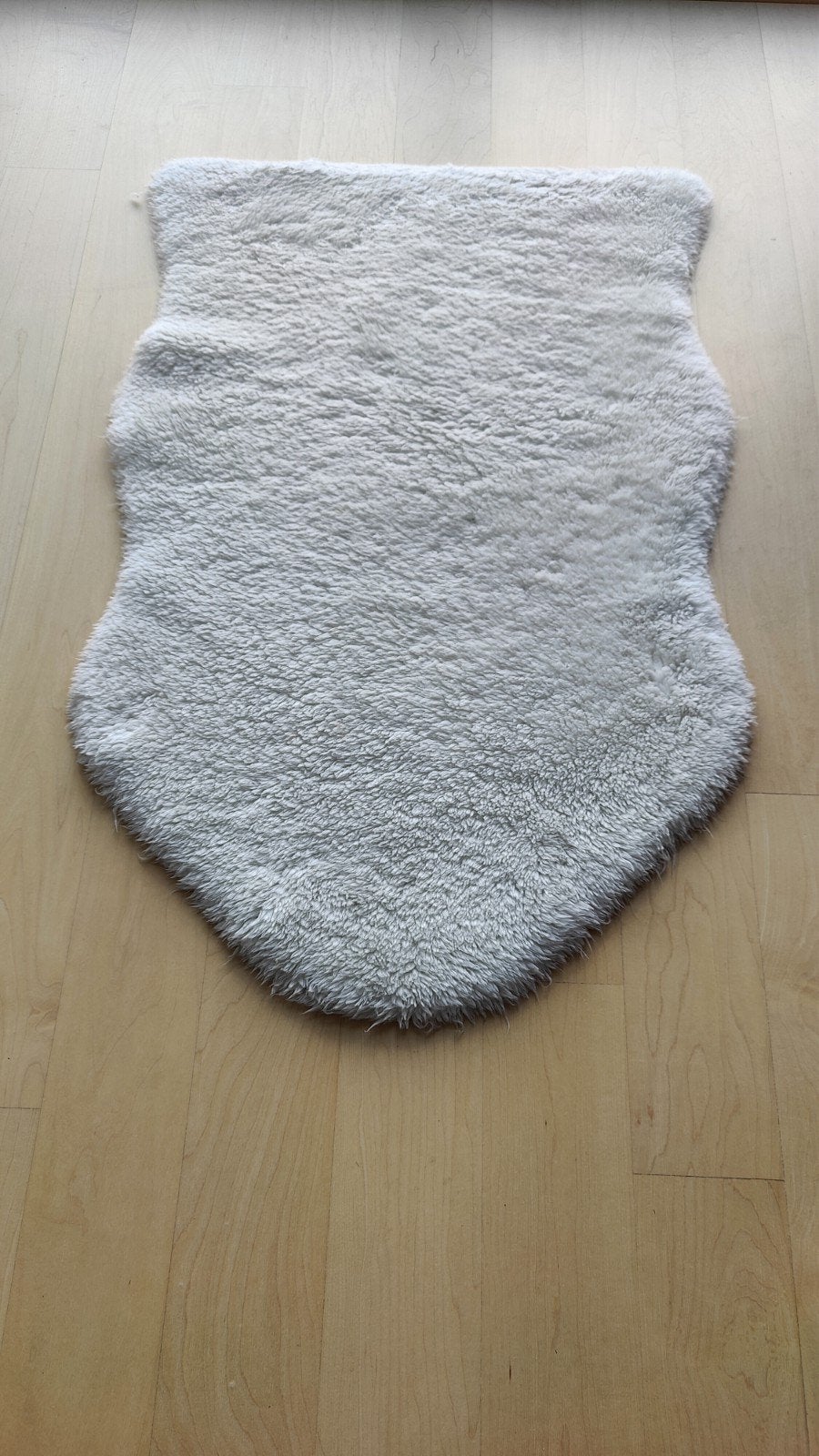 Zacht wit vloerkleed, schapenvacht look, Ophalen, 100 tot 150 cm, Wit, 50 tot 100 cm
