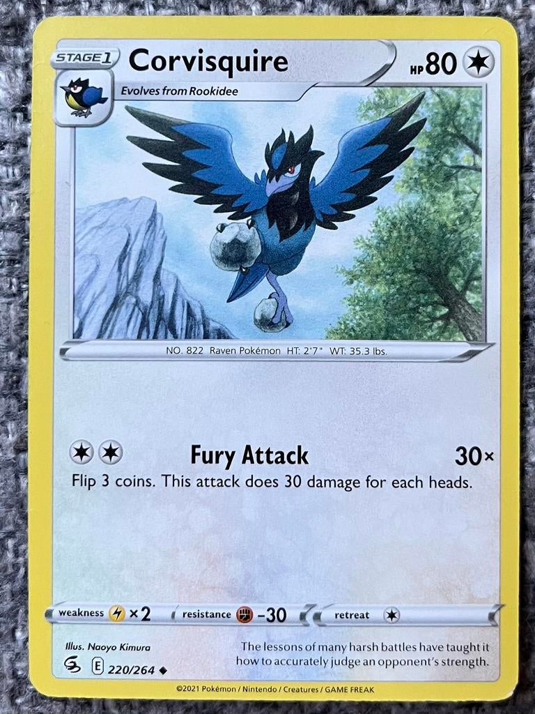 Pokémonkaart van Corvisquire (822) •Fusion Strike (220/264), Verzenden, Nieuw, Losse kaart