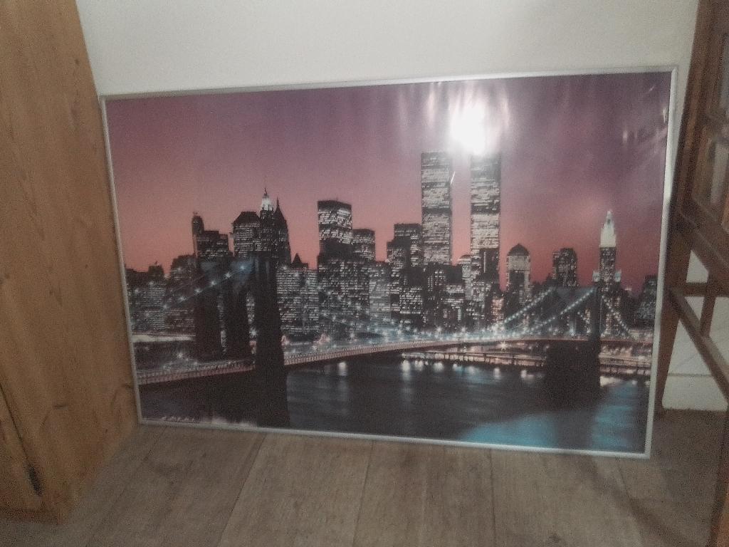 Poster in lijst New York WTC, 60x100 cm, Ophalen, Nieuw, 100 tot 125 cm, Foto of Poster