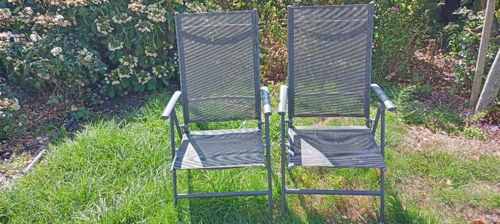 2 mooie tuin/ terras stoelen, Ophalen, Gebruikt, Verstelbaar