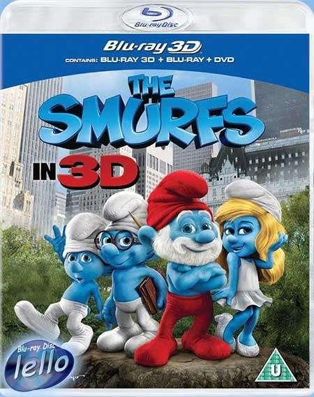 Blu-ray 3D: The Smurfs (2011 De Smurfen, Hank Azaria) zgan, Ophalen of Verzenden, Zo goed als nieuw, Tekenfilms en Animatie