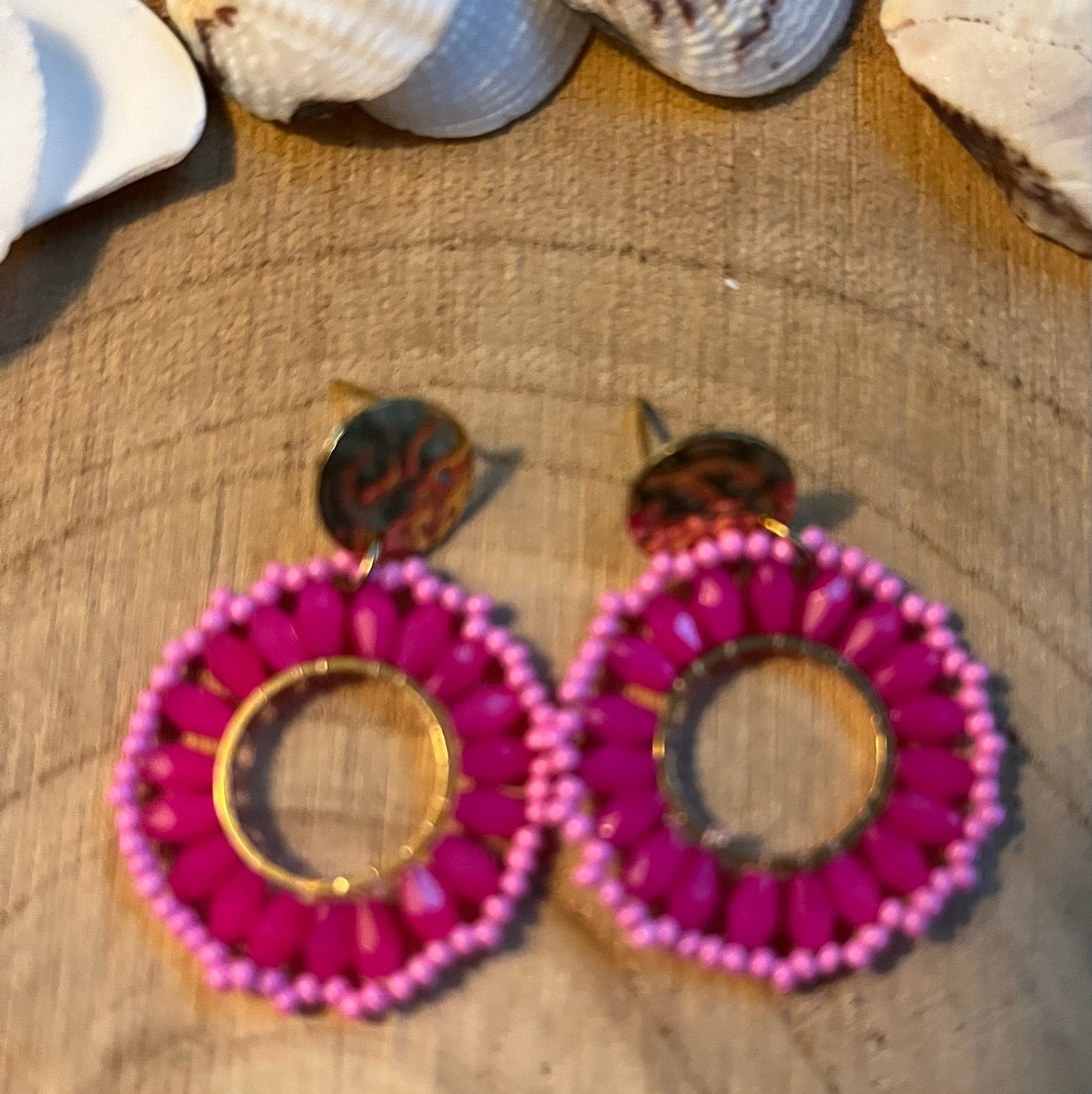 Fuchsia Oorbellen Stekers, Overige materialen, Verzenden, Nieuw, Roze