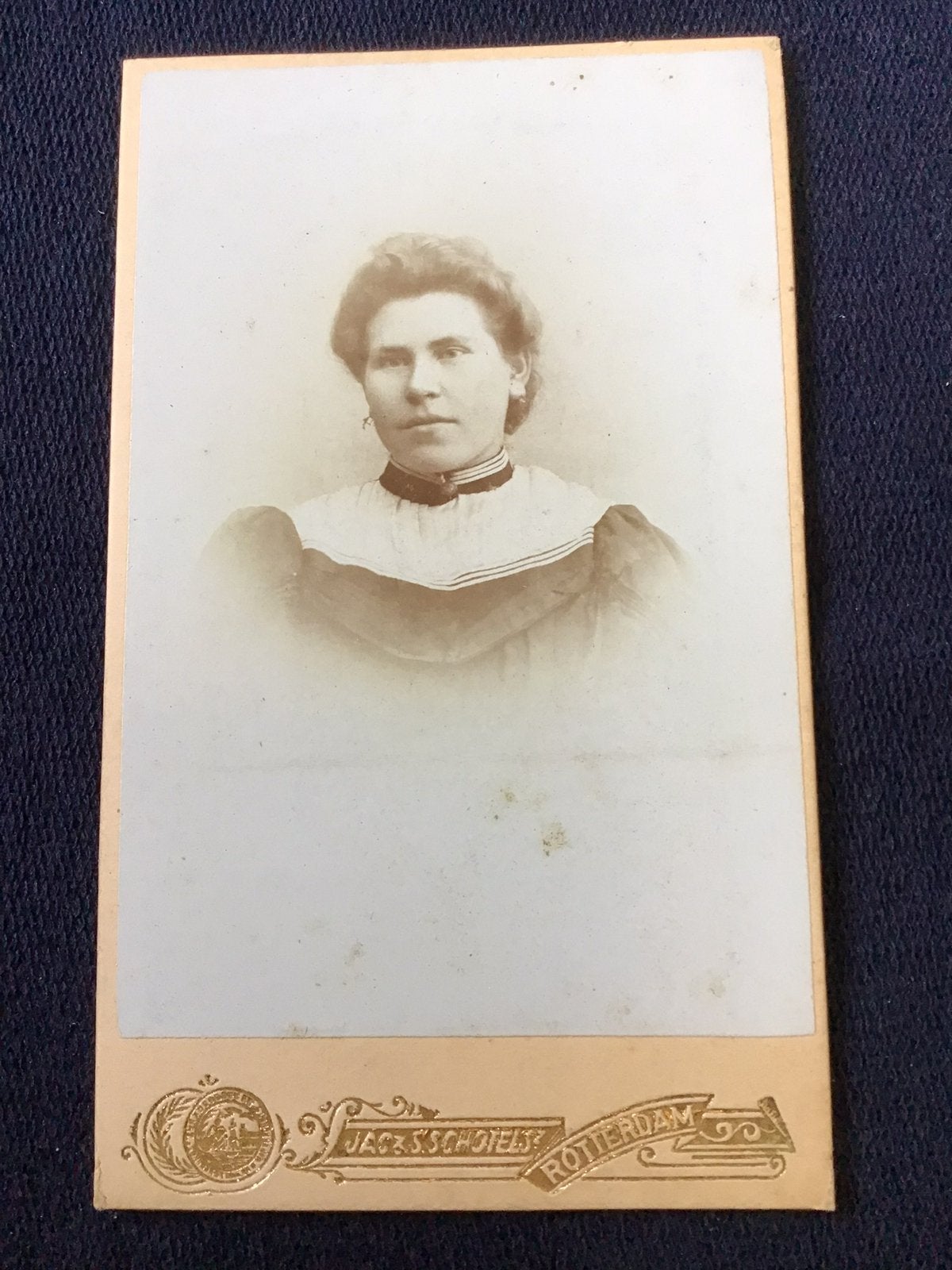 CDV, Dame, JAC & S. SCHOTEL, ROTTERDAM, Carte de Visite, Ophalen of Verzenden, Voor 1940, Gebruikt, Foto