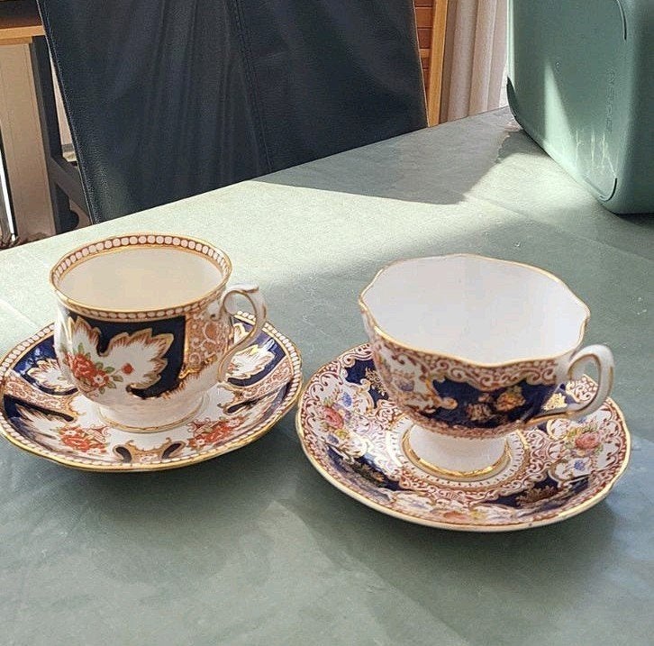 2x Vintage Engels Bone China kop & schotel Imari, Antiek en Kunst, Ophalen of Verzenden