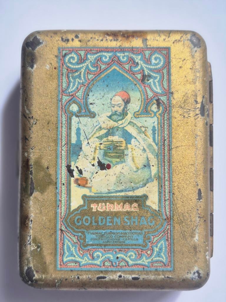Turmac Golden shag tabak blik Amsterdam, Verzamelen, Blikken, Ophalen of Verzenden, Gebruikt, Overige