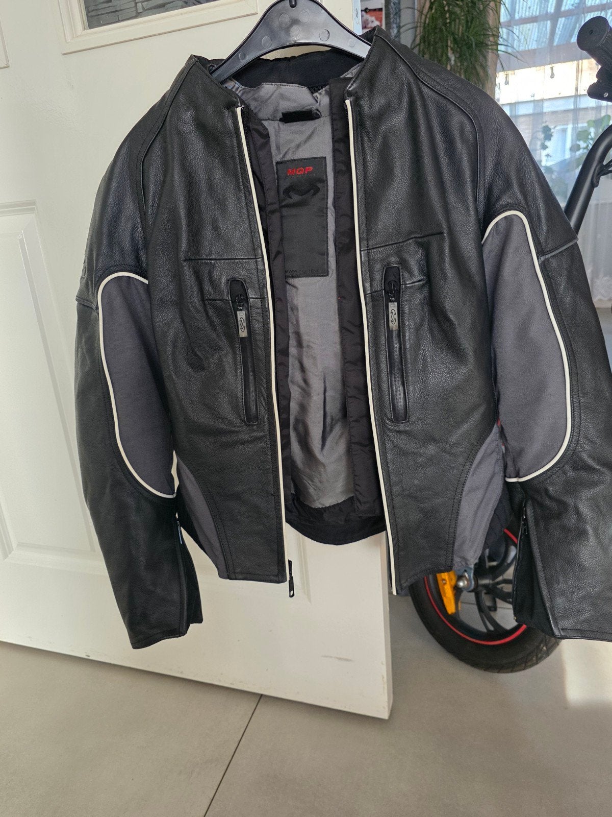MQP motorjas maat S leer/textiel, Motoren, Kleding | Motorkleding, Ophalen, Tweedehands, Jas | leer