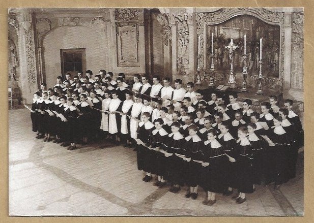 Oude foto: Koor van nonnen/zusters in een kerk, Ophalen of Verzenden, 1940 tot 1960, Gelopen, Duitsland