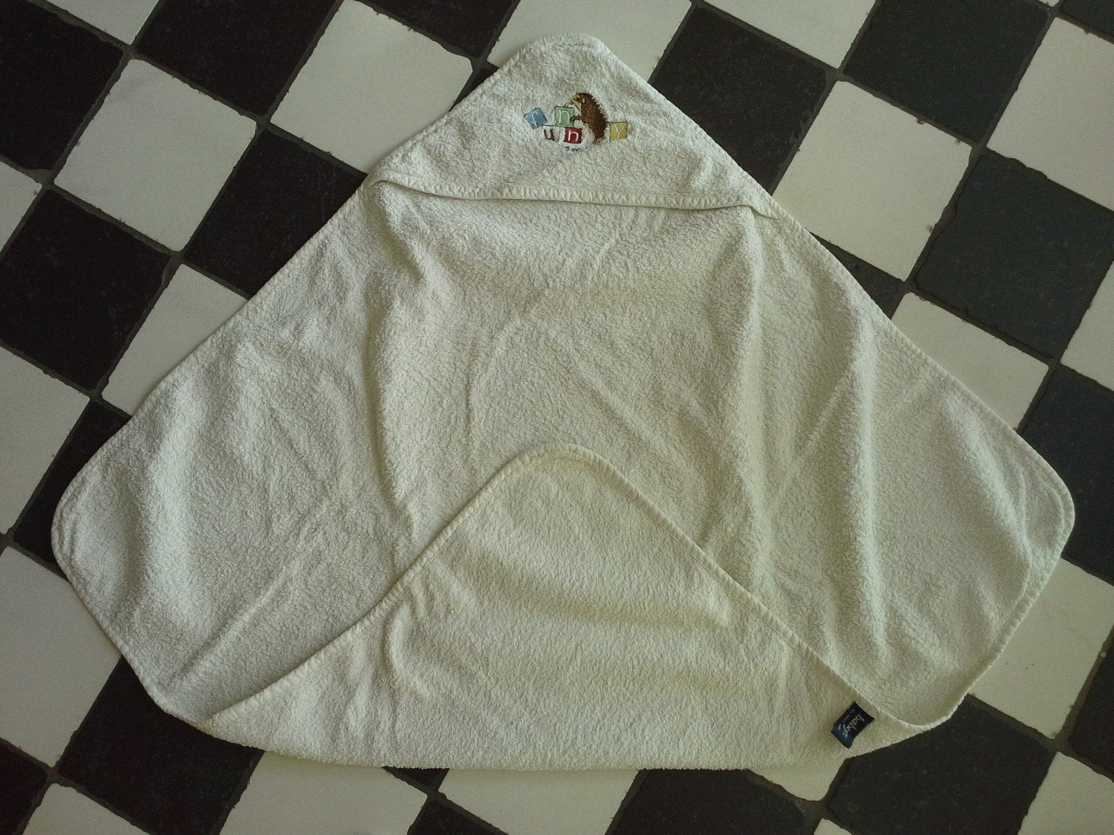 Badcape omslagdoek met egeltje prima staat ivoorkleur, Ophalen of Verzenden, Zo goed als nieuw, Overige typen