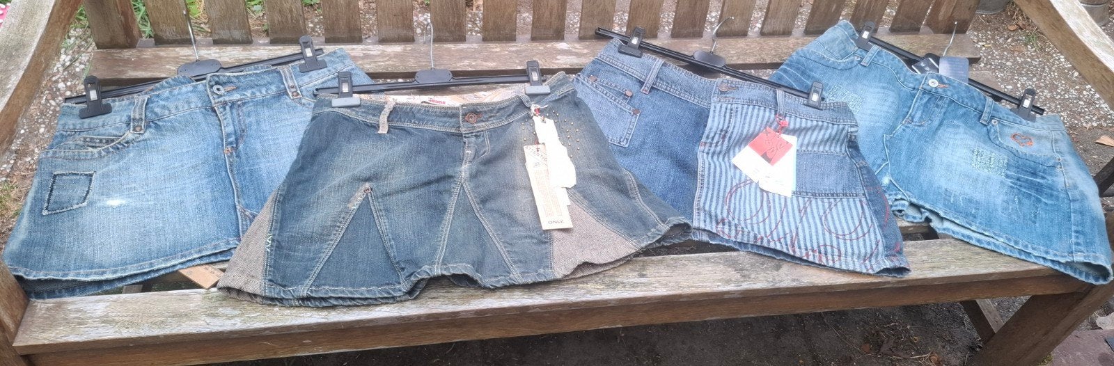 4 rokjes spijkerstof (maat 40/L) - Nieuw, Maat 38/40 (M), Blauw, Nieuw, Ophalen of Verzenden