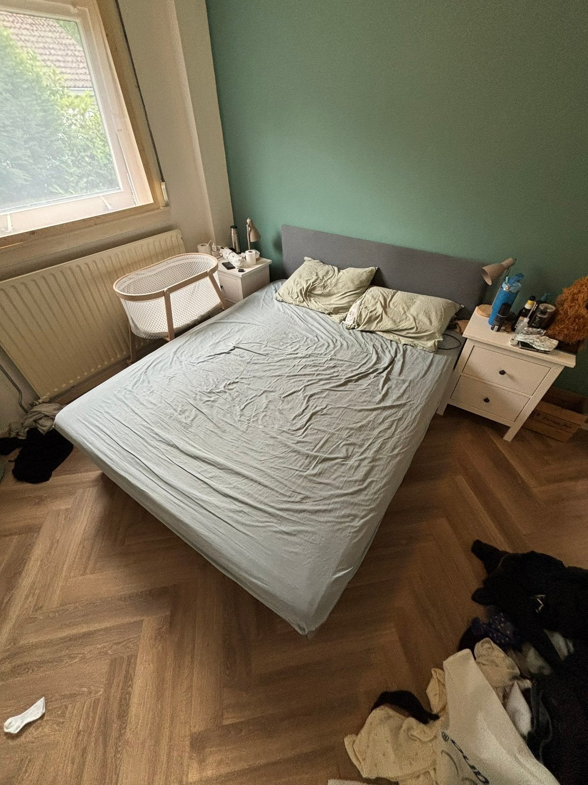 Boxspring met dunne topper, Ophalen, Gebruikt, Tweepersoons