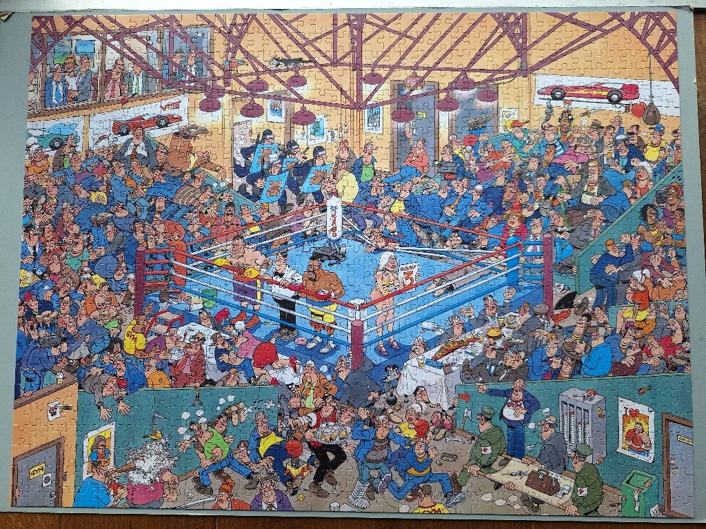Jan van Haasteren Boxing Match 950 stukjes, Ophalen of Verzenden, 500 t/m 1500 stukjes, Zo goed als nieuw