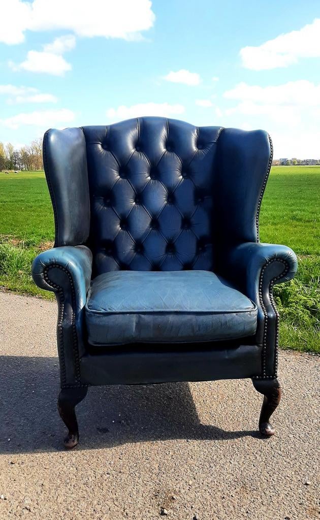 Chesterfield Stoel - (Queen Anne Wing / Regal Blue), Ophalen