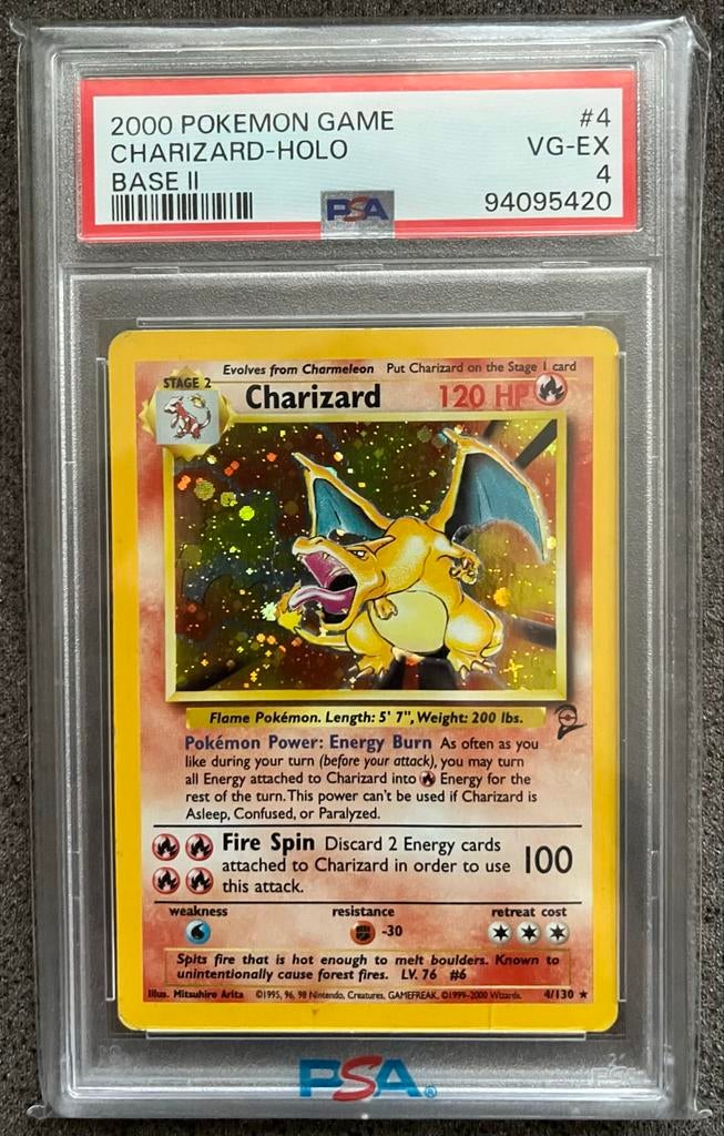 PSA 4 Charizard Holo – Base Set 2 (2000), Ophalen of Verzenden, Gebruikt, Losse kaart, Foil