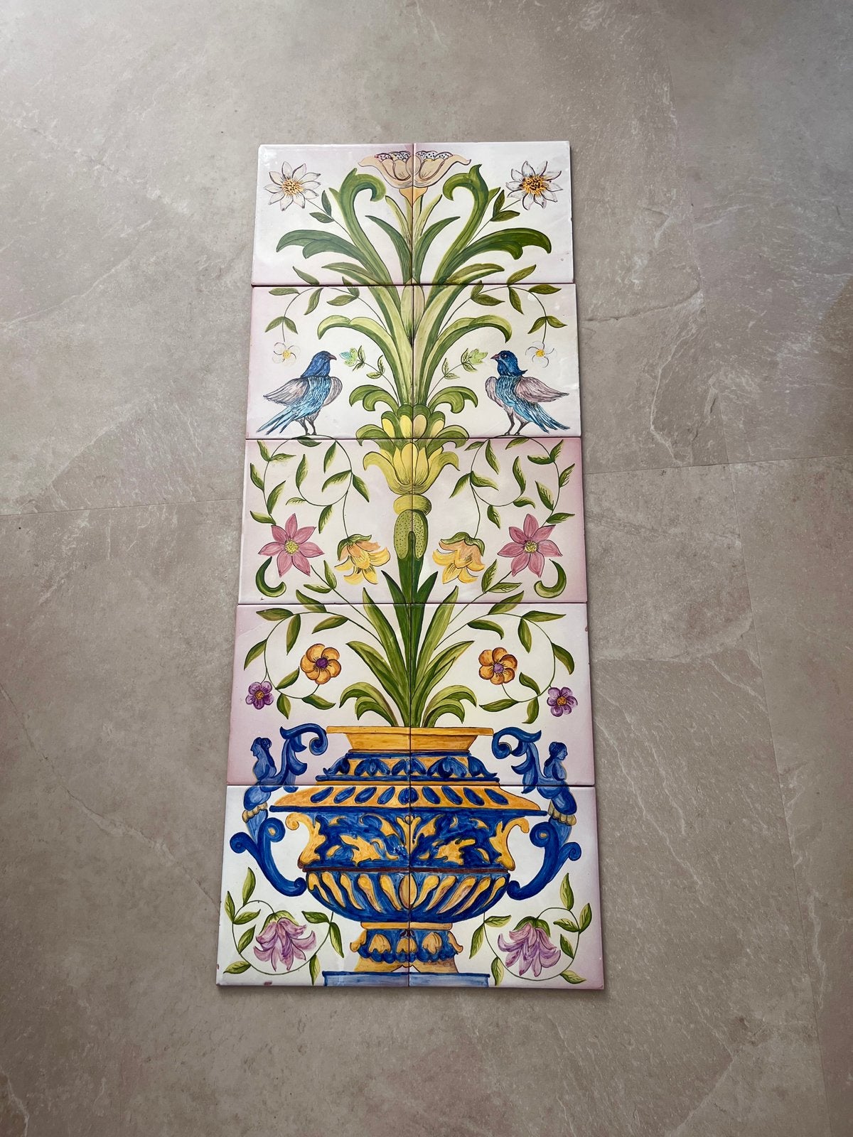 Mooie set Spaanse tegels met Azulejos schildering tableau, Ophalen