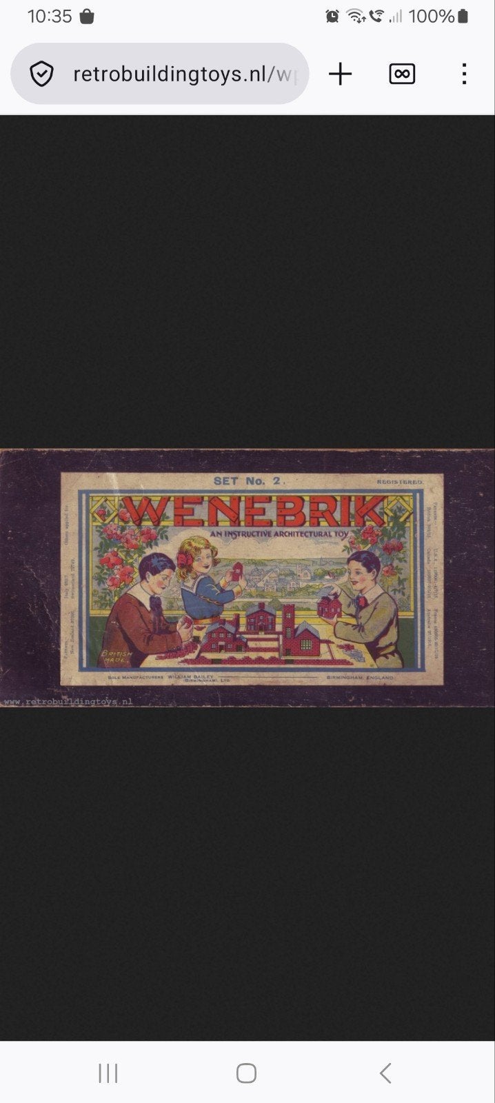Vintage Wenebrik Metal  Construction Set, Antiek en Kunst, Ophalen of Verzenden