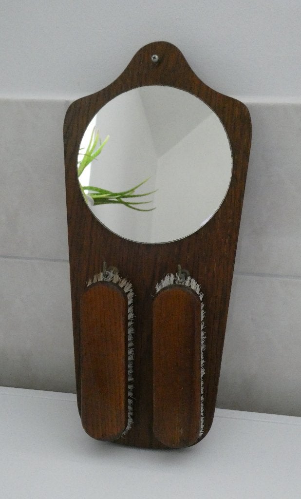 vintage spiegel met kledingborstels, Antiek en Kunst, Ophalen, Overige vormen, Minder dan 50 cm, Minder dan 100 cm