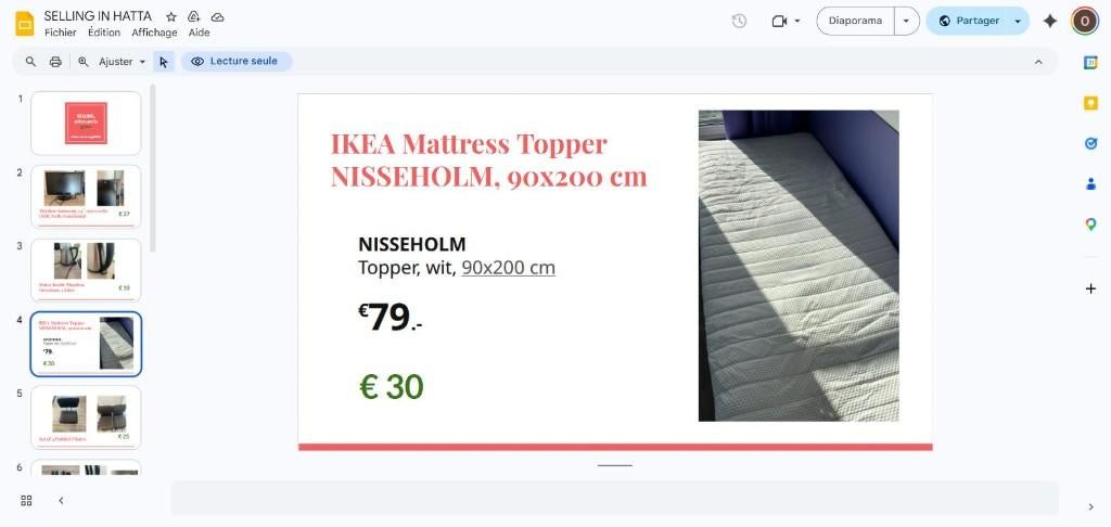 IKEA Matras Topper NISSEHOLM 90x200 cm, Ophalen, Gebruikt, 90 cm, Eenpersoons