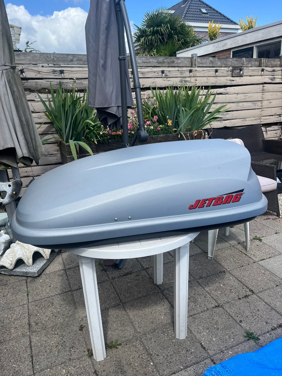 Jetbag dakkoffer incl. dakdragers en bevestiging, Auto diversen, Dakkoffers, Ophalen, Gebruikt