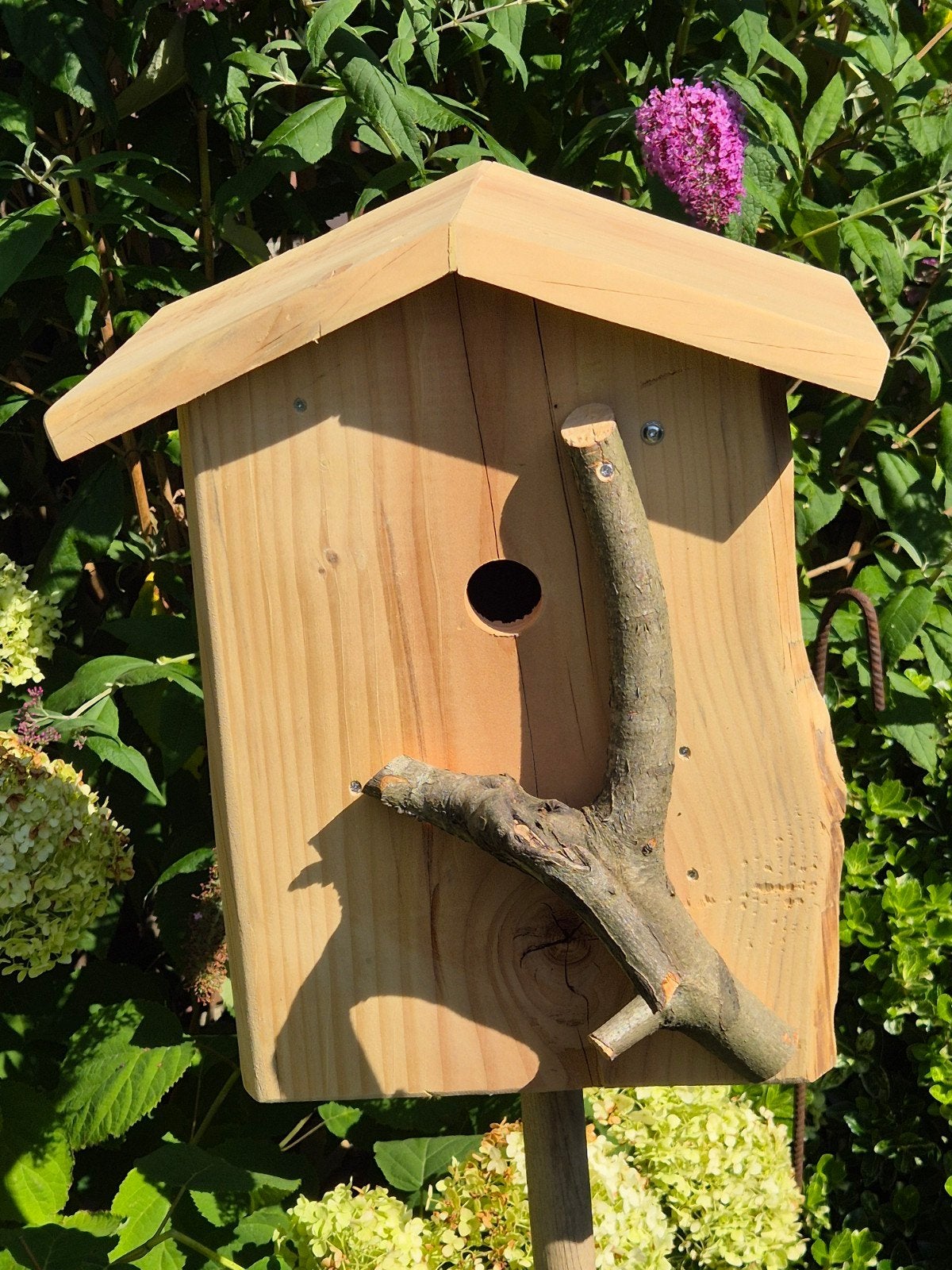 Houten vogelhuisje voor tuinvogels, Ophalen of Verzenden, Nieuw