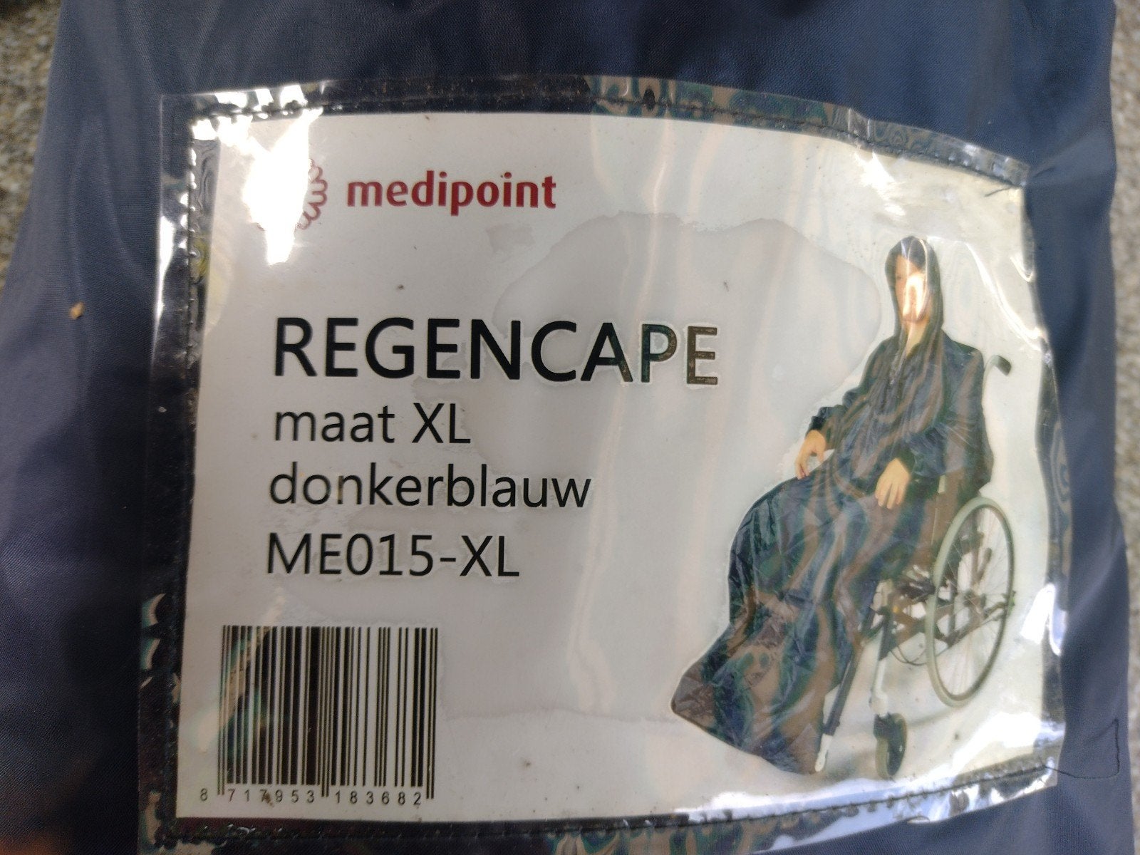 rolstoel regencape donker blauw XL van Medipoint, Ophalen of Verzenden, Zo goed als nieuw, Duwrolstoel