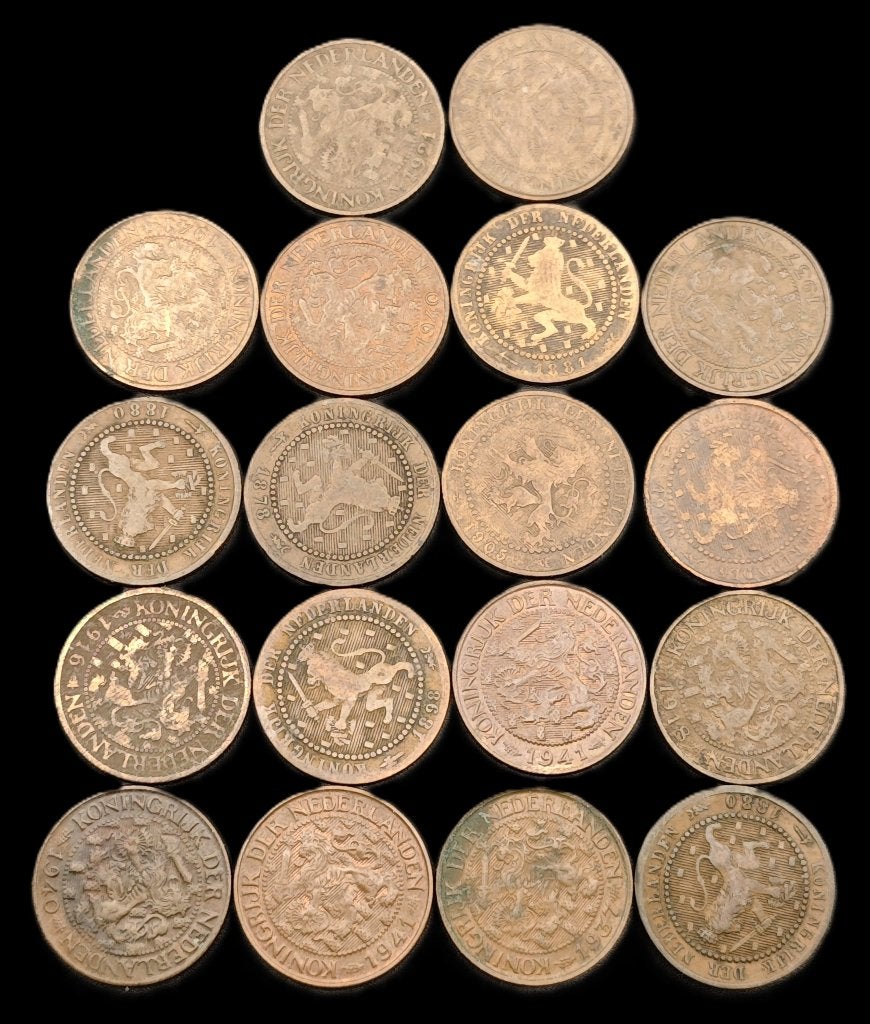 18x 1 Cent Willem 3-Wilhelmina, Ophalen of Verzenden, Koning Willem III, 1 cent, Setje
