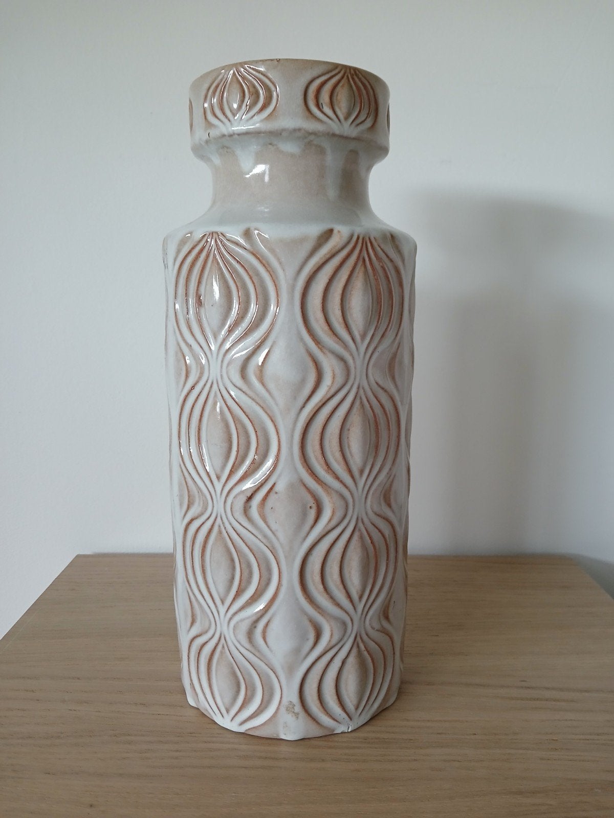 Beige West Germany Onion vaas, Ophalen of Verzenden