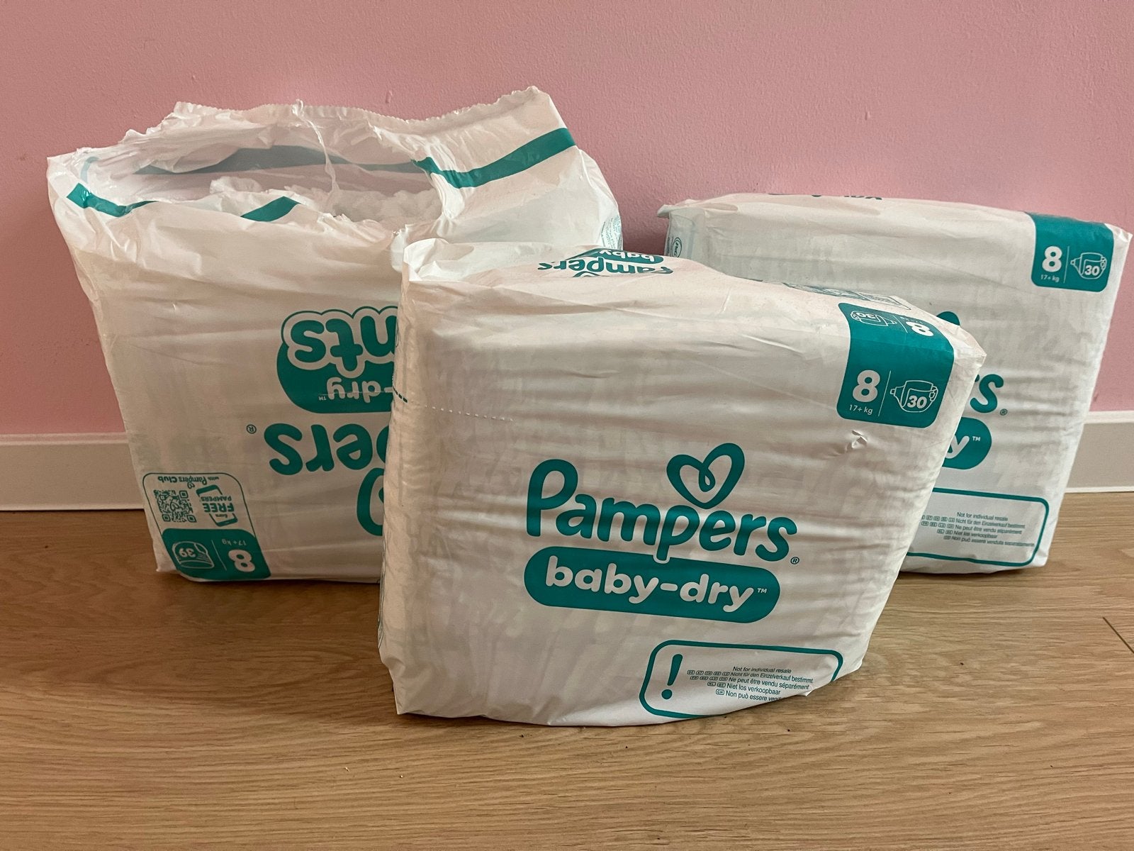 Pampers maat 8: 2 nieuwe pakken en 1 aangebroken pak broekje, Ophalen of Verzenden, Nieuw