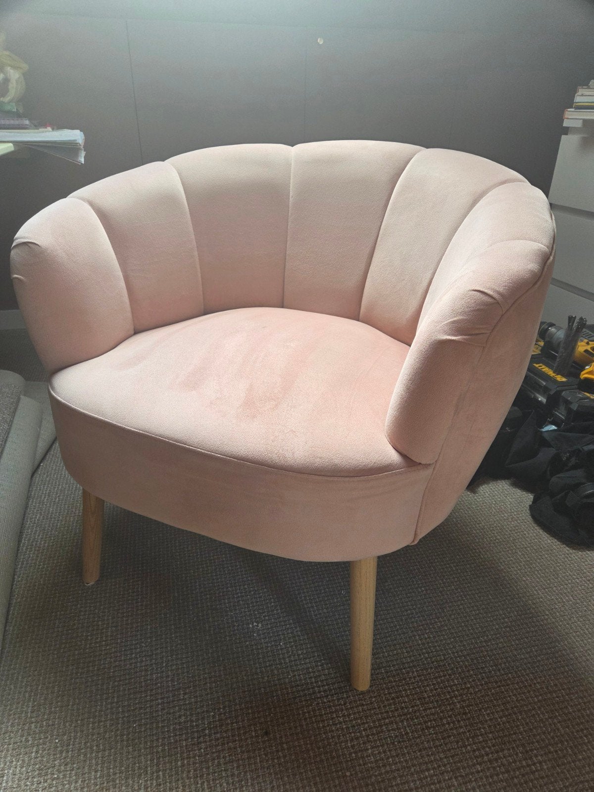 Roze Kwantum fauteuil, Ophalen, Gebruikt, Minder dan 75 cm, 75 tot 100 cm