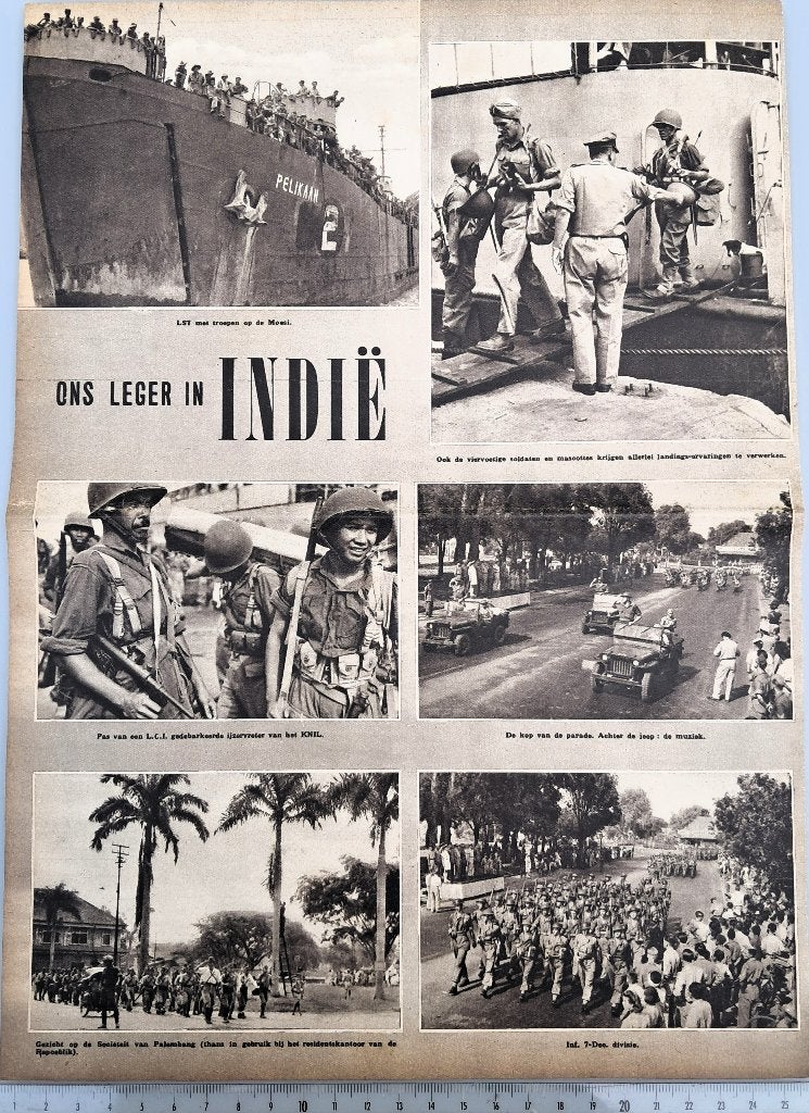 Leger Indië 1946; 6x Ons leger in Indië, Verzamelen, Foto's en Prenten, Verzenden, Voor 1940, Gebruikt, Overige onderwerpen