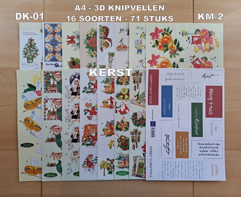 38...A4-3D KNIPVELLEN KERST 37 SOORTEN-172 VELLEN, Ophalen of Verzenden, Nieuw, Meerdere plaatjes