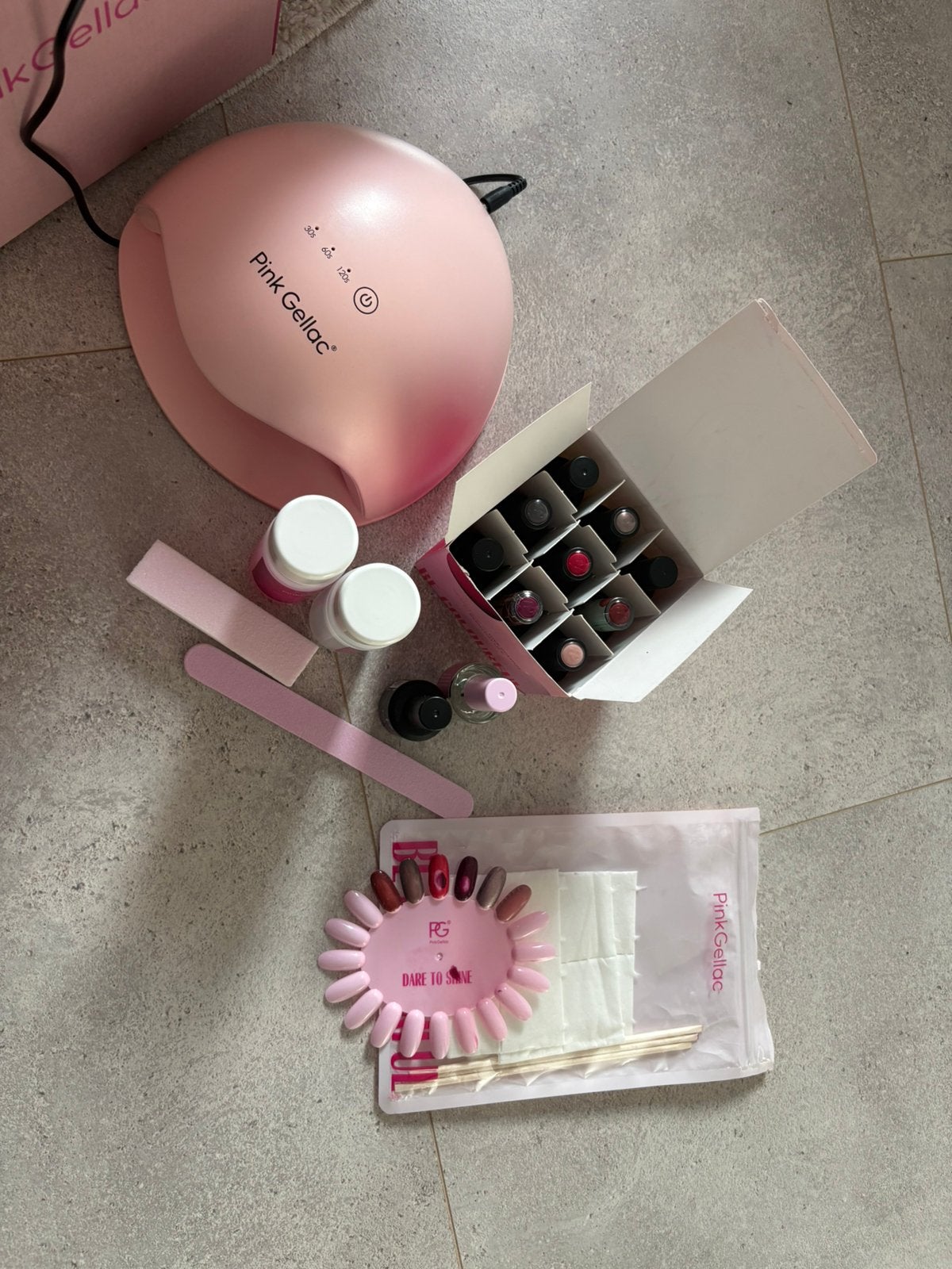 Pink Gellac set, Ophalen, Zo goed als nieuw, Overige kleuren, Handen en Nagels